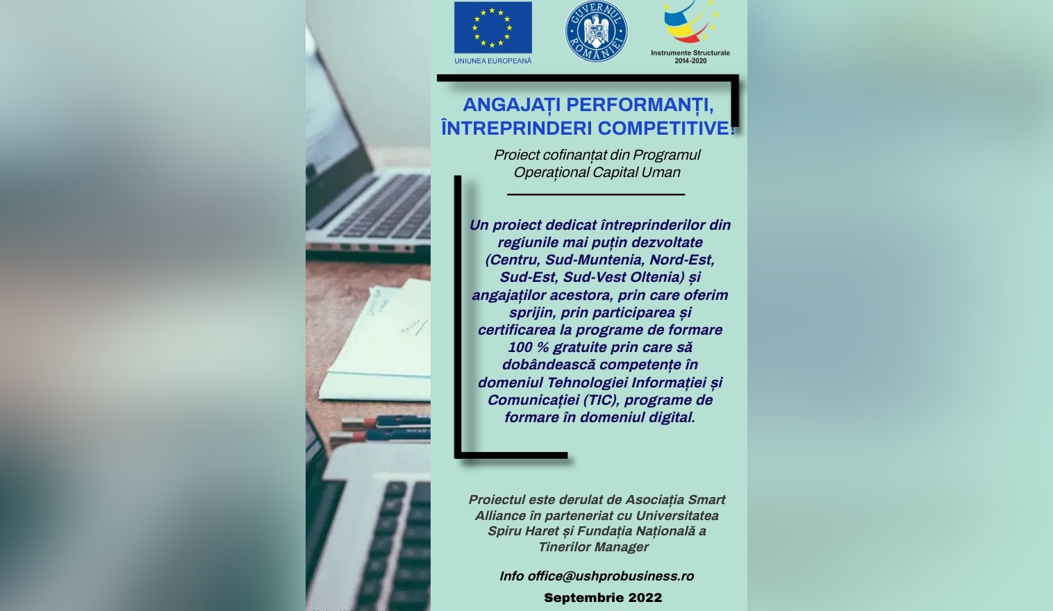Read more about the article Campanie de conștientizare derulată în cadrul proiectului „Angajați performanți, întreprinderi competitive!” POCU/860/3/12/142460