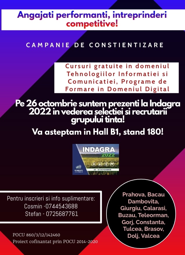 Read more about the article Campanie de conștientizare proiect „Angajați performanți, întreprinderi competitive!”(POCU/860/3/12/142460)