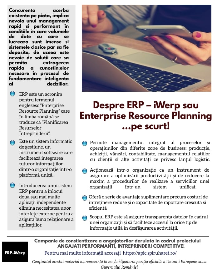 You are currently viewing Curs de formare SISTEM INFORMATIC ERP iWerp (Enterprise Resource Planning)