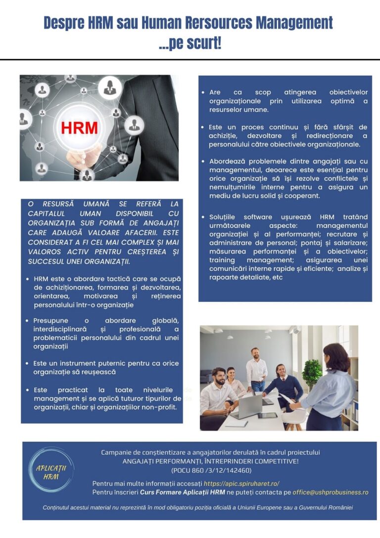 Read more about the article Despre HRM sau Human Rersources Management …pe scurt!