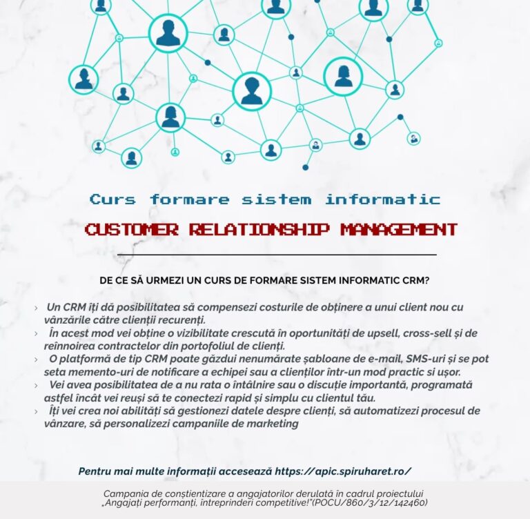 Read more about the article Ce știi despre sistemul informatic Customer Relationship Management (CRM)? (POCU 860/3/12/142460)