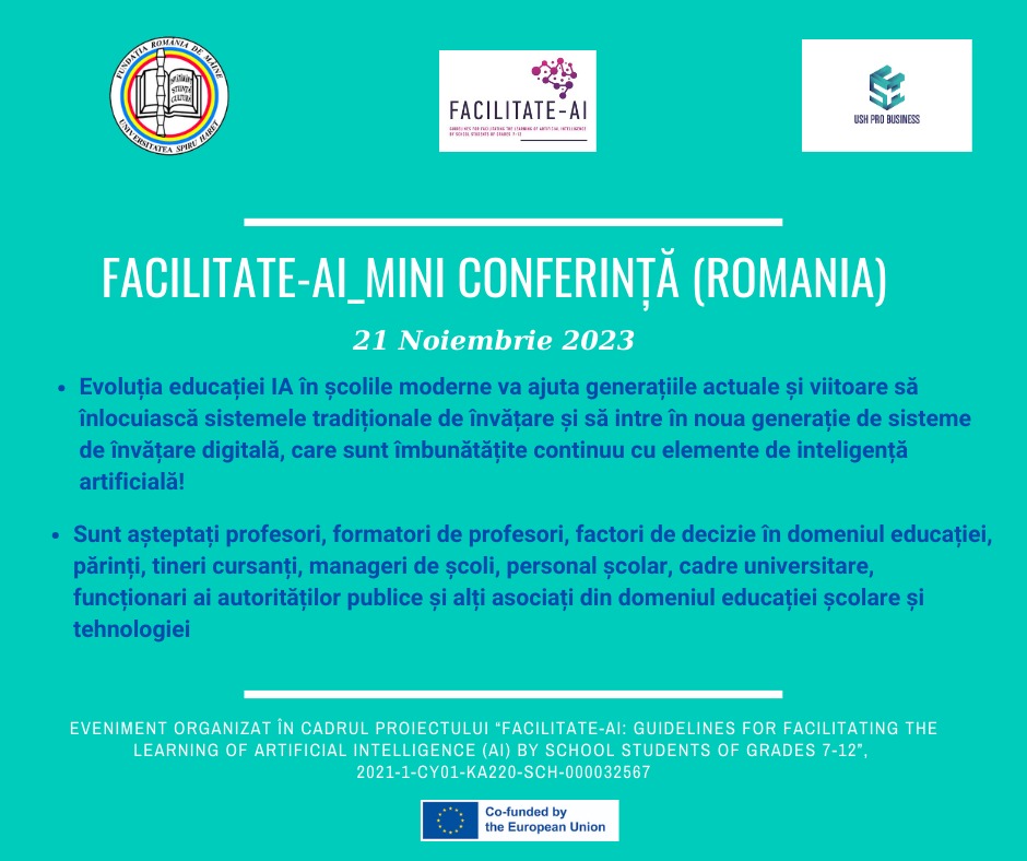 Read more about the article FACILITATE-AI _MINI CONFERENCE (Romania) Tuesday, 21 November 2023, (17:00 – 19:00)