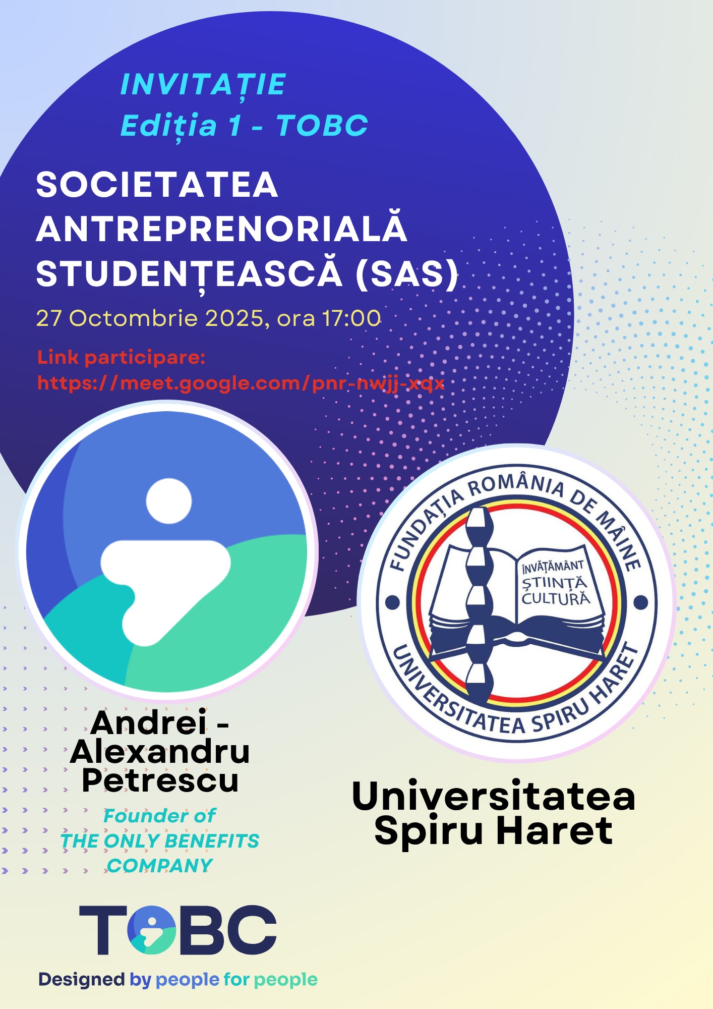 You are currently viewing Invitatie TOBC – SOCIETATE ANTREPRENORIALA STUDENTEASCA – 27 Octombrie 2025