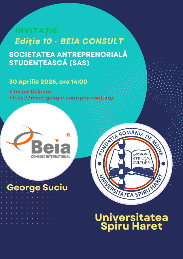Read more about the article INVITATIE BEIA CONSULT INTERNATIONAL – SOCIETATEA ANTREPRENORIALA STUDENTEASCA – 30 APRILIE 2026